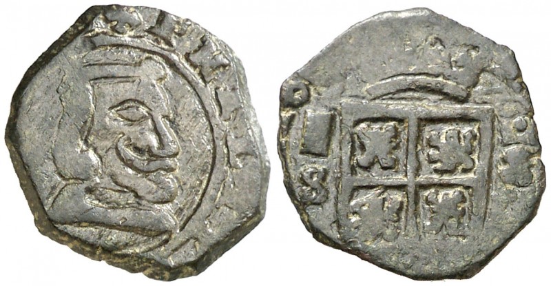 (1)6(61). Felipe IV. Segovia. S. 8 maravedís. (AC. 383). Acuñada a martillo. Esc...