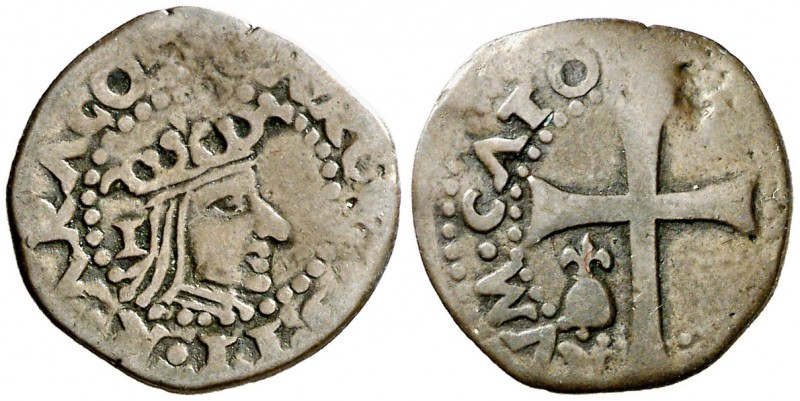 s/d. Carlos II. Mallorca. 1 dobler. (AC. 10) (Cru.C.G. 4918b var). 1,44 g. MBC-.