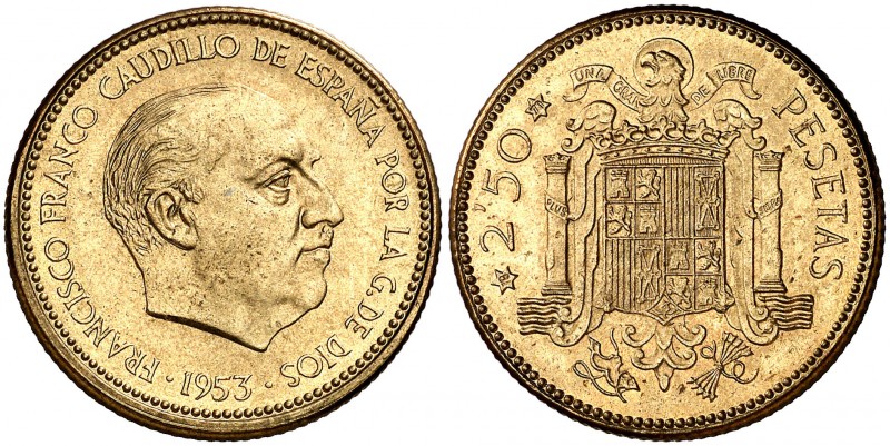 1953*1971. Franco. 2,50 pesetas. (AC. 90). 7,08 g. (Proof).