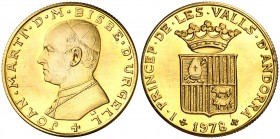 Andorra. 1978. 1 soberano. (Fr. 2) (Kr. falta). Leyenda en catalán. En carterita con certificado. AU. 7,99 g. S/C.