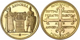 Andorra. 1978. VIIè Centenari del Segon Pareatge. En estuche oficial. Leves rayitas. AU. 19,82 g. Ø33 mm. (S/C).