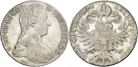 Austria. 1780. María Teresa. SF/X. 1 taler. (Kr. 23). Escasa. AG. 27,78 g. MBC-/BC+.