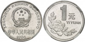 China. 1996. 1 yuan. (Kr. 337). Encapsulada. Acero niquelado. S/C.