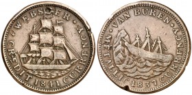 Estados Unidos. 1841. Token. Incisiones en canto. Intento de perforación en anverso. CU. 10,42 g. (MBC).