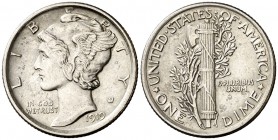 Estados Unidos. 1919. Filadelfia. 1 dime (Kr. 140). AG. 2,50 g. EBC.