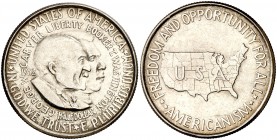 Estados Unidos. 1952. Filadelfia. 1/2 dólar. (Kr. 200). Booker T. Washington y George Washington Carver. AG. 12,49 g. S/C-.