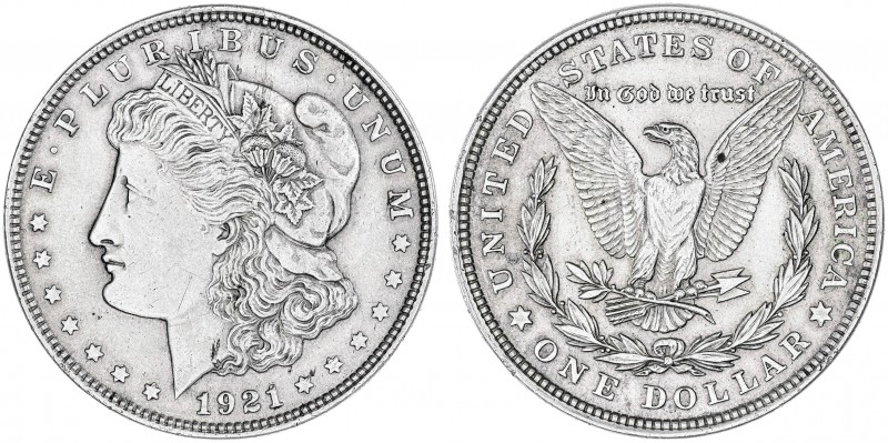 Estados Unidos. 1921. Filadelfia. 1 dólar. (Kr. 110). AG. 26,69 g. MBC+.