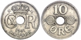 Islas Feroe. 1941. Christian X. 10 ore. (Kr. 4). En cápsula de la ICG como MS61, nº 2773987201. Escasa. CU-NI. EBC.