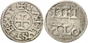 Francia. Condado de Poitiers. (s. X-XII). Melle. Dinero. (D. 906 var) (P.A. 2430). Dinero inmobilizado de Carlos el simple (Ver Duplessy pág. 222). Ve...