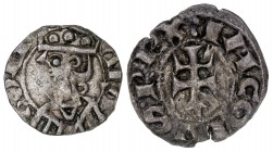 Jaume I (1213-1276). Zaragoza. Lote de 2 dineros jaqueses, uno ligeramente recortado. A examinar. BC+/MBC-.