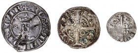 Lote de 3 monedas medievales de Barcelona (dos) y Mallorca. A examinar. BC-/MBC-.