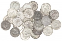 1870 a 1898. 5 pesetas. Lote de 31 monedas. A examinar. BC/MBC-.