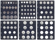 Lote de 69 monedas, todas diferentes: 1 (cuatro), 2 (cinco), 5 (cuatro), 10 (cuatro), 25 (dos) y 50 céntimos (catorce), 1 (veintiuno) y 2 pesetas (doc...
