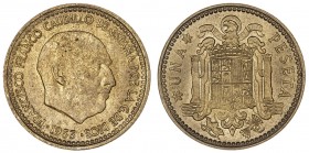 1953*1963 y 1963*1963. Franco. 1 peseta. (AC. 62 y 63). 2 monedas. EBC/EBC+.