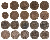 Canadá. 1876 a 1933. 1 centavo. Lote de 20 monedas. A examinar. MBC/MBC+.
