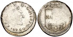 1789. Carlos IV. Mahón. Medalla de proclamación. (Ha. 70) (V. 692) (VQ. 13125). Fabricación tosca. Acuñación floja en parte. 1,61 g. (MBC+).