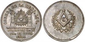 Cuba. s/d. Medalla masónica. Anilla eliminada. Rara. Ø 26 mm. Plata. 6,48 g. EBC-.