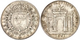 Francia. 1661. Jetón. (F. 227). Conmemorativo de la boda del rey y la Paz de los Pirineos en 1659. 4,83 g. MBC+.