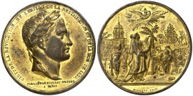 Francia. s/d. Retorno de las cenizas de Napoleón a París. Grabador: Montagny. Golpes en canto. Bronce dorado. 76,14 g. Ø52 mm. (EBC).