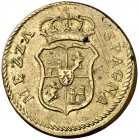 Italia. Ponderal de 4 reales o 4 escudos. (Dieudonné 151). Unifaz. Latón. 13,48 g. MBC+.