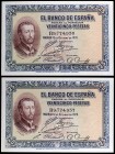 1926. 25 pesetas. (Ed. B109a) (Ed. 325a). 12 de octubre, San Francisco Javier. Pareja correlativa, serie B. Raros así. S/C.