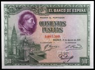 1928. 500 pesetas. (Ed. C7) (Ed. 356). 15 de agosto, Cisneros. S/C.