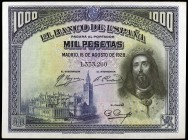 1928. 1000 pesetas. (Ed. C8) (Ed. 357). 15 de agosto, San Fernando. Mínimo doblez. EBC+.