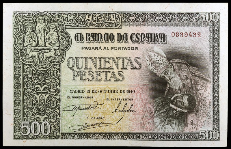 1940. 500 pesetas. (Ed. D45) (Ed. 444). 21 de octubre, El Entierro del Conde Org...