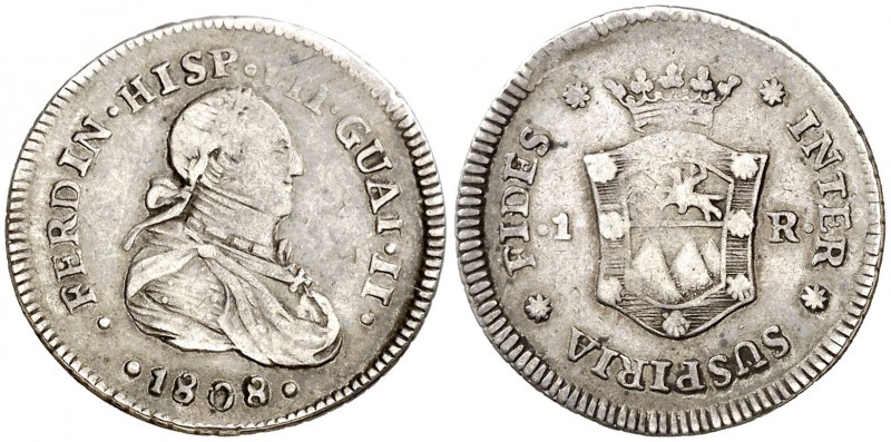 1808. Fernando VII. Guatemala. Proclamación con valor 1 real. (AC. 545) (Grove F...