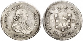 1808. Fernando VII. Guatemala. Proclamación con valor 1 real. (AC. 545) (Grove F-59 error ley. rev.) (Ha. 15 var ley. anv.) (Medina 297) (Ruiz Trapero...