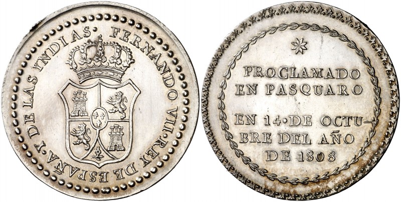 1808. Fernando VII. Pasquaro. Proclamación. (Grove F-108) (Ha. Falta) (Medina 33...