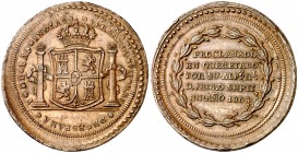 1808. Fernando VII. Querétaro. Proclamación. (Grove F-137 var metal y módulo) (Ha. 61 var módulo y metal) (Medina 359 var módulo y metal) (V.Q. 13317 ...