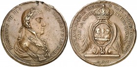 1808. Fernando VII. Valladolid de Michoacán. Proclamación. (Cano 55 var metal) (Grove F-195a) (Ha. 87 var metal) (Medina 394) (Ruiz Trapero 378) (V. 2...