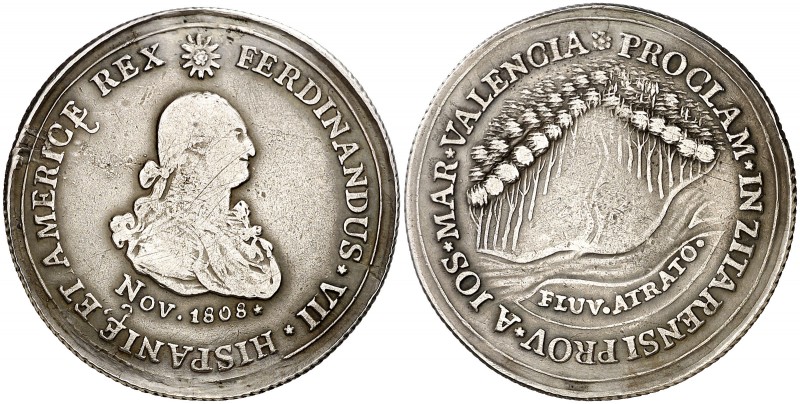 1808. Fernando VII. Zítara. Proclamación. (Ha. 92 var metal) (Medina 407 var met...