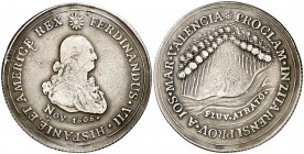 1808. Fernando VII. Zítara. Proclamación. (Ha. 92 var metal) (Medina 407 var metal). Pequeño agujero tapado. Ex Colección Breogán, Áureo 22/10/1998, n...