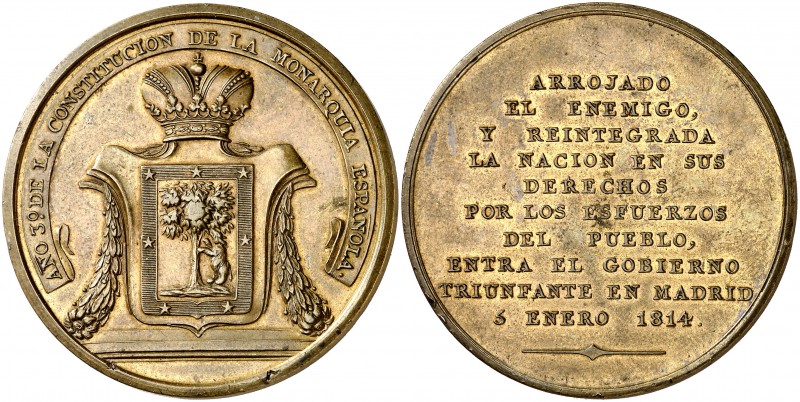 1814. Fernando VII. Madrid. Entrada del gobierno triunfante. (RAH. 491-493) (Rui...