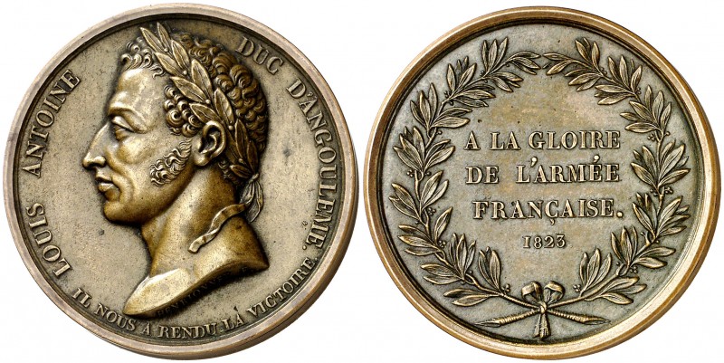 Francia. 1823. Luis XVIII. Duque de Angulema. Caja del diario de Operaciones, co...