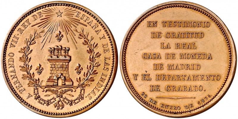 1825. Fernando VII. Madrid. Visita a la Real Casa de la Moneda. (Almagro-Gorbea ...