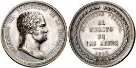 1827. Fernando VII. Madrid. Premio al Mérito en las Artes. (Ruiz Trapero 515) (V. 352) (V.Q. 14255). Grabador: M. González de Sepúlveda. Leves rayitas...