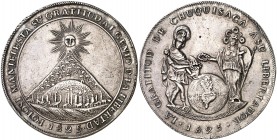 Bolivia. 1825. Simón Bolívar. Potosí y Chuquisaca. Proclamación. Ex Colección A. J. Derman. Muy rara. Plata. 36,66 g. Ø42 mm. EBC-.