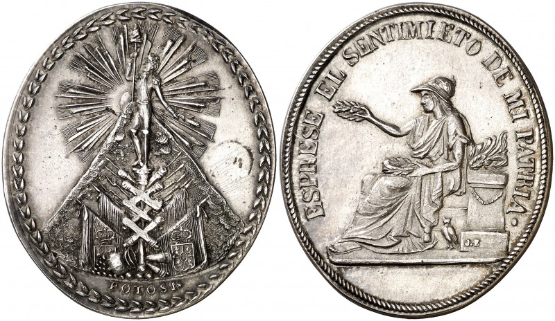 Bolivia. s/d (1825). Simón Bolívar. Potosí. Premio a la aplicación. (Fonrobert 9...