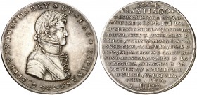 1814. Fernando VII. Chile. Reconquista de Santiago. (Medina Col. 82) (Ruiz trapero 467 var metal) (V. 309 var metal) (V.Q. 14208). Grabador: I. Fernán...