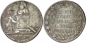 1809. Fernando VII. Guatemala. A la fiel generosidad de los Indios. (Grove F-66a) (Ha. 21) (Medina Col. 58) (Medina 303). Golpecitos. Muy rara, no hem...
