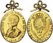 1812. Fernando VII. Guatemala. Premio al mérito distinguido. (Grobe F-68a) (Medina Col. 70) (Ruiz Trapero 440) (V. 294). Golpecito. Parte de brillo or...