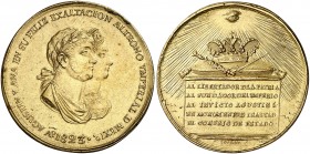 México. 1823. Agustín I. Consejo de Estado. (Grove 15bp). Grabador: F. Gordillo. Golpecitos. Rara. Bronce dorado. 36,72 g. Ø45 mm. EBC-.