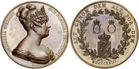 Suecia-Noruega. 1823. Bernardine Eugénie Désirée Clary. Reina consorte. Grabador: F. Barré. Bronce. 53,64 g. Ø50 mm. EBC.