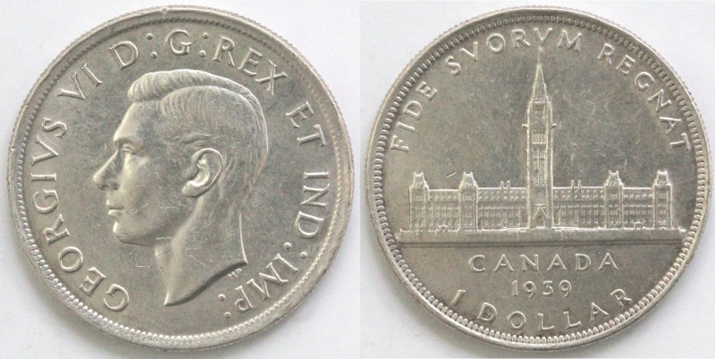 Monete Estere. Canada. Dollaro 1939. Ag 800. KM 38. Peso gr. 23,34. Diametro mm....