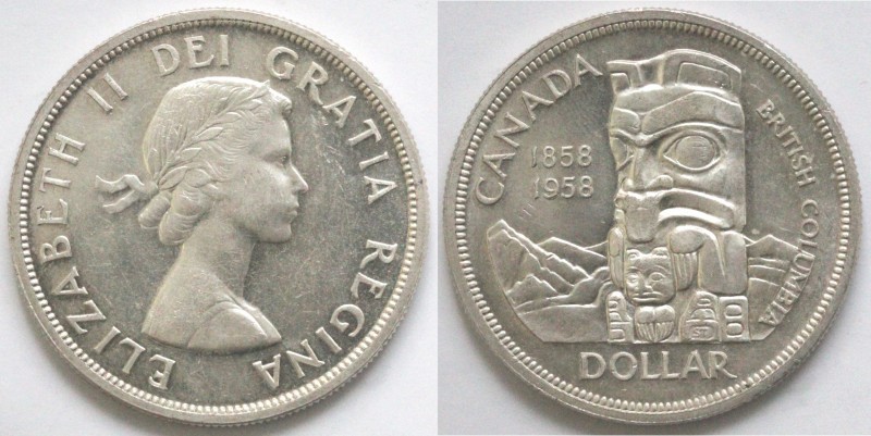 Monete Estere. Canada. Dollaro 1958 British Columbia. Ag 800. KM 124. Peso gr. 2...