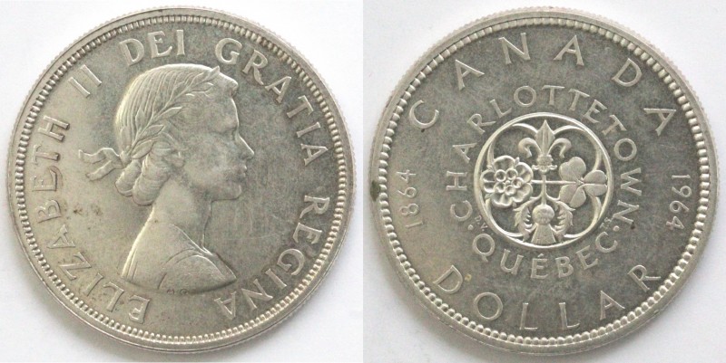 Monete Estere. Canada. Dollaro 1964 Charlottetown. Ag 800. KM 58. Peso gr. 23,20...