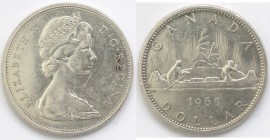 Canada. Dollaro 1965. Ag 800.